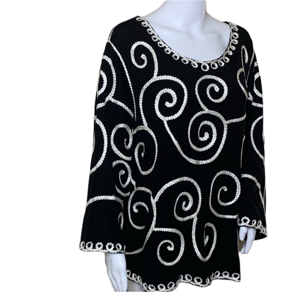 Lauren Michelle Deco Art Black White Embellished - Picture 3 of 8